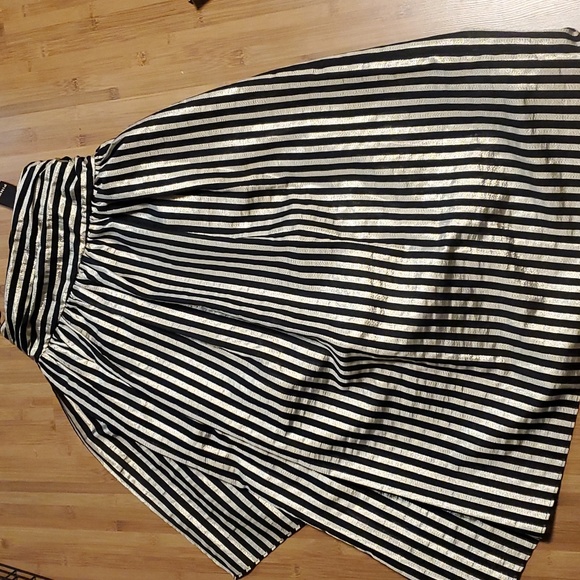Nwt Pinko black and gold metallic stripe skirt sz  36 - Picture 9 of 9